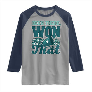 Been There Won That Cheer Spirit Raglan Shirt Game Day Champions Sport Fans TS02 Sport Gray Navy Print Your Wear