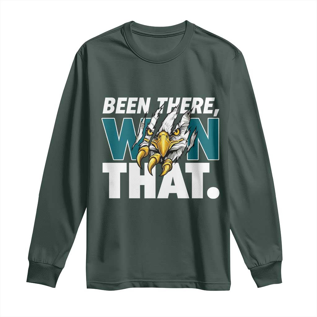 Been There Won That Fierce Eagle Long Sleeve Shirt Game Day Champions Sport Fans TS02 Dark Forest Green Print Your Wear