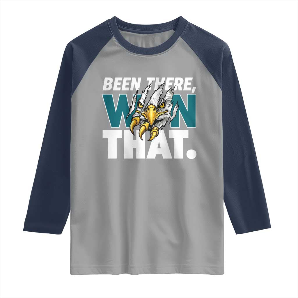 Been There Won That Fierce Eagle Raglan Shirt Game Day Champions Sport Fans TS02 Sport Gray Navy Print Your Wear