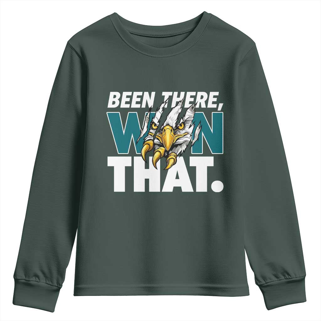 Been There Won That Fierce Eagle Youth Sweatshirt Game Day Champions Sport Fans TS02 Dark Forest Green Print Your Wear