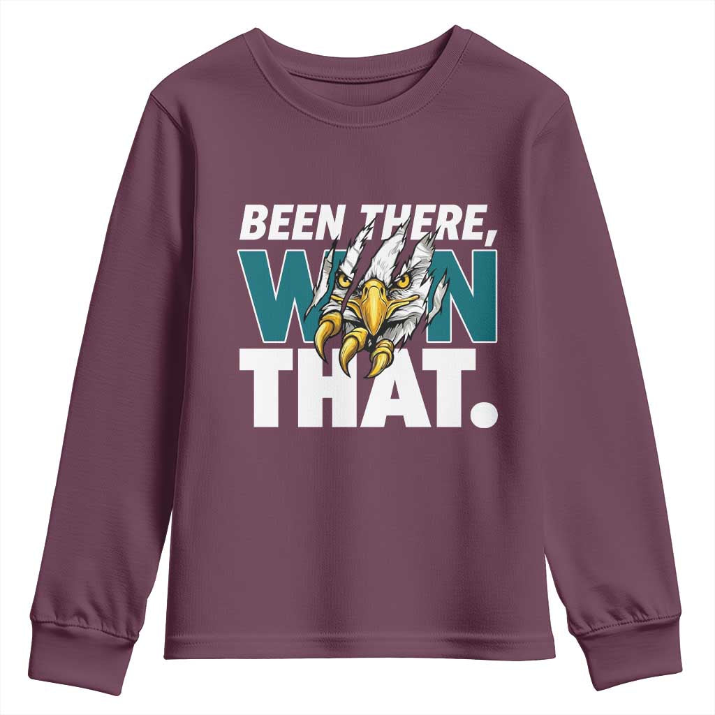 Been There Won That Fierce Eagle Youth Sweatshirt Game Day Champions Sport Fans TS02 Maroon Print Your Wear
