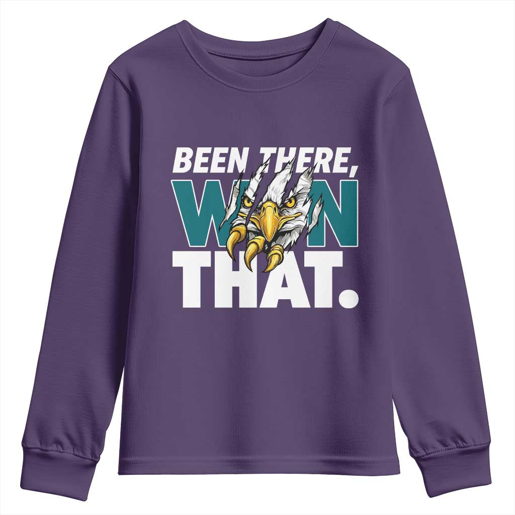 Been There Won That Fierce Eagle Youth Sweatshirt Game Day Champions Sport Fans TS02 Purple Print Your Wear