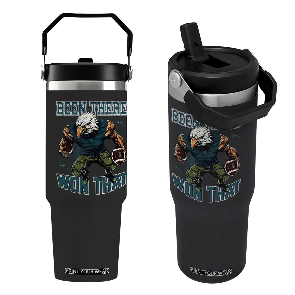 Been There Won That Fierce Football Graphic Flip Straw Tumbler Game Day Champions Sport Fans TS02 One Size: 30 oz Black Print Your Wear