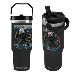 Been There Won That Fierce Football Graphic Flip Straw Tumbler Game Day Champions Sport Fans TS02 One Size: 30 oz Black Print Your Wear