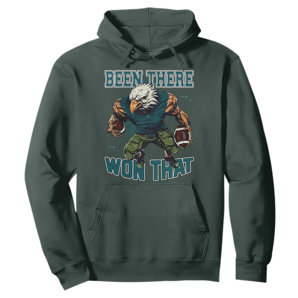 Been There Won That Fierce Football Graphic Hoodie Game Day Champions Sport Fans TS02 Dark Forest Green Print Your Wear