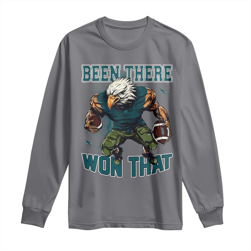 Been There Won That Fierce Football Graphic Long Sleeve Shirt Game Day Champions Sport Fans TS02 Charcoal Print Your Wear