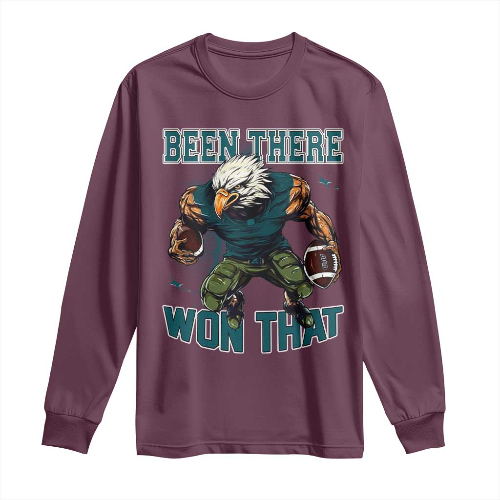 Been There Won That Fierce Football Graphic Long Sleeve Shirt Game Day Champions Sport Fans TS02 Maroon Print Your Wear