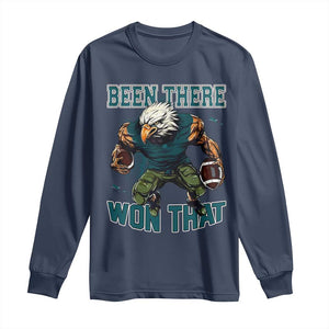 Been There Won That Fierce Football Graphic Long Sleeve Shirt Game Day Champions Sport Fans TS02 Navy Print Your Wear