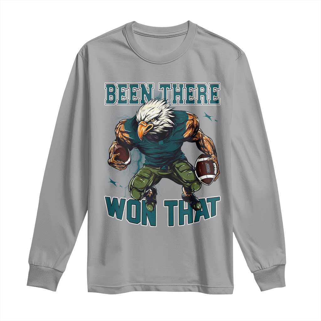 Been There Won That Fierce Football Graphic Long Sleeve Shirt Game Day Champions Sport Fans TS02 Sport Gray Print Your Wear