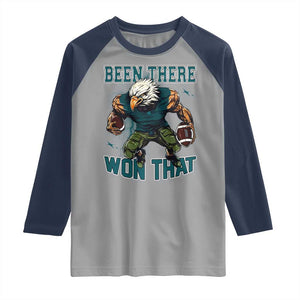 Been There Won That Fierce Football Graphic Raglan Shirt Game Day Champions Sport Fans TS02 Sport Gray Navy Print Your Wear