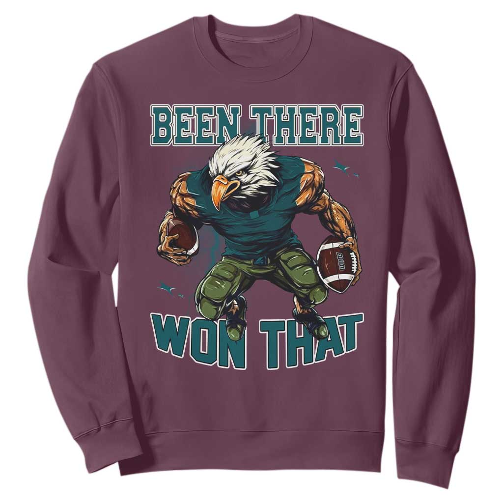 Been There Won That Fierce Football Graphic Sweatshirt Game Day Champions Sport Fans TS02 Maroon Print Your Wear