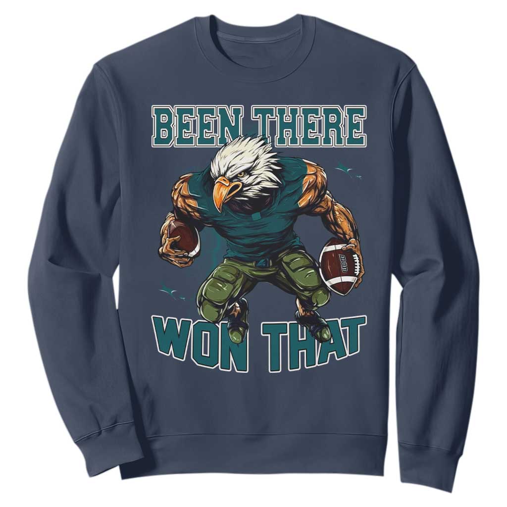 Been There Won That Fierce Football Graphic Sweatshirt Game Day Champions Sport Fans TS02 Navy Print Your Wear