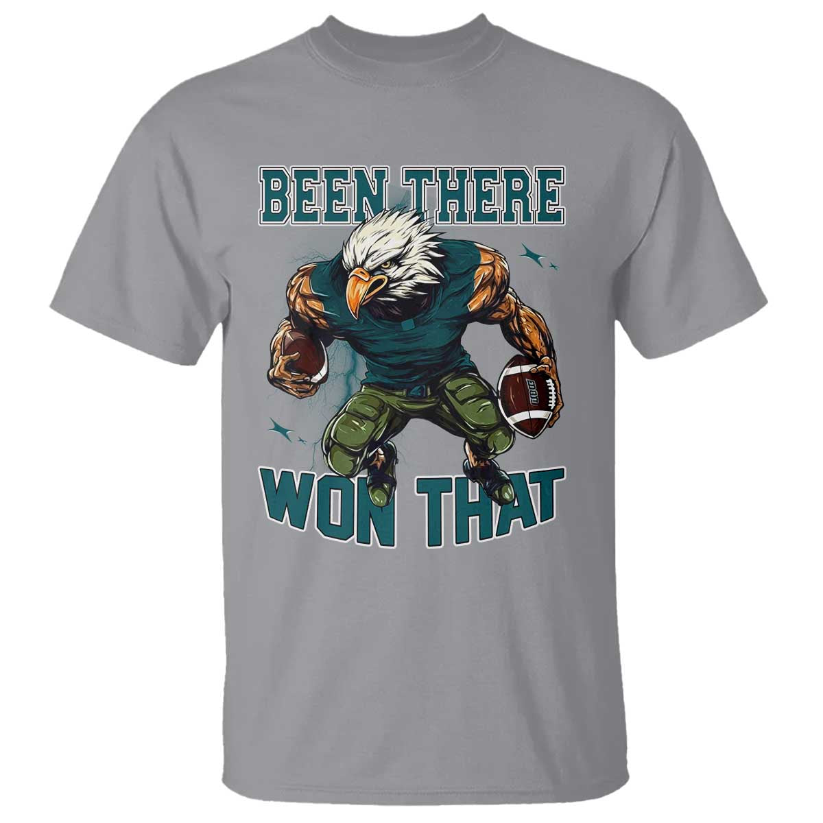 Been There Won That Fierce Football Graphic T Shirt Game Day Champions Sport Fans TS02 Sport Gray Print Your Wear