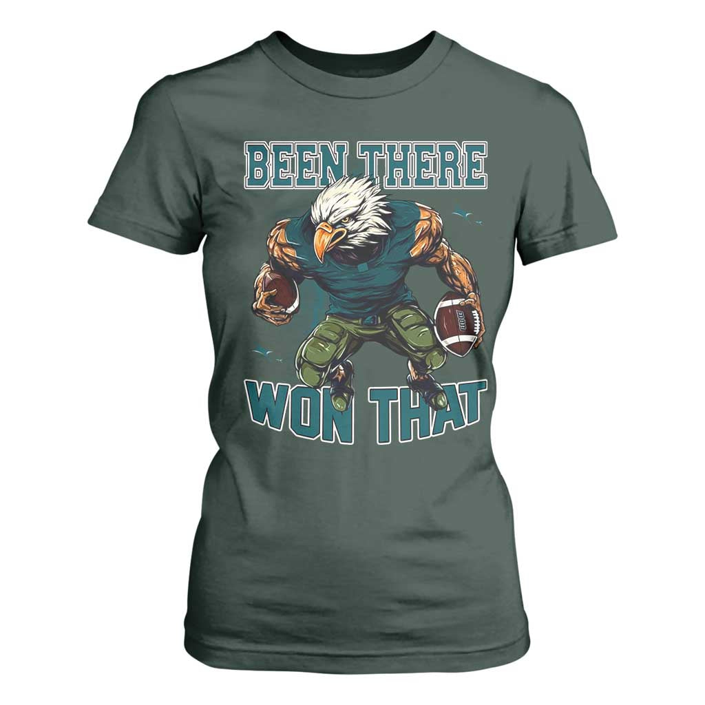 Been There Won That Fierce Football Graphic T Shirt For Women Game Day Champions Sport Fans TS02 Dark Forest Green Print Your Wear