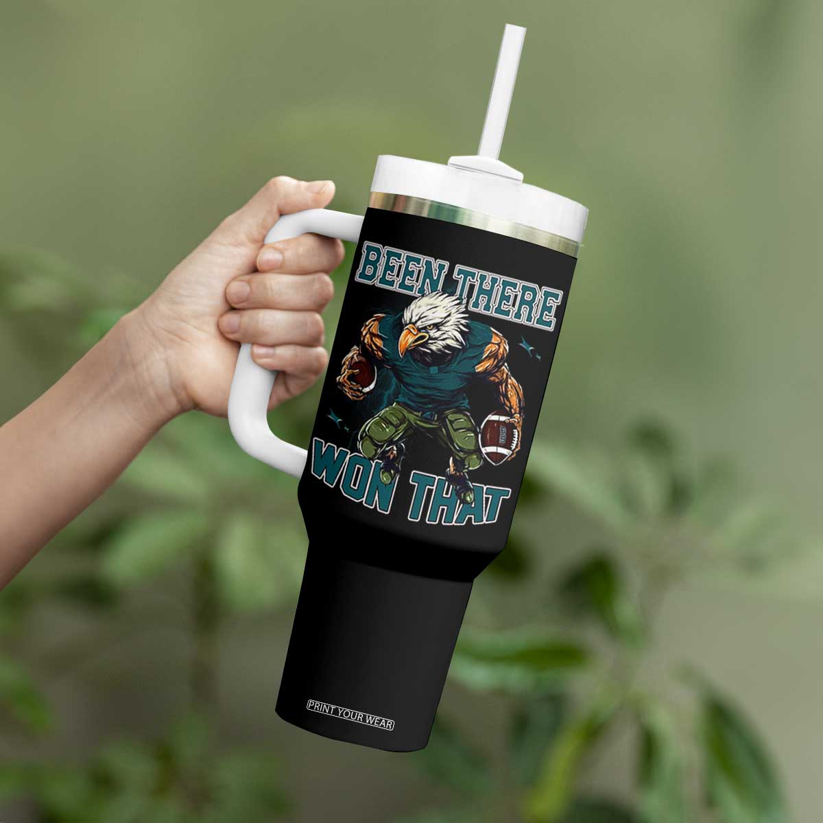 Been There Won That Fierce Football Graphic Tumbler With Handle Game Day Champions Sport Fans TS02 Print Your Wear