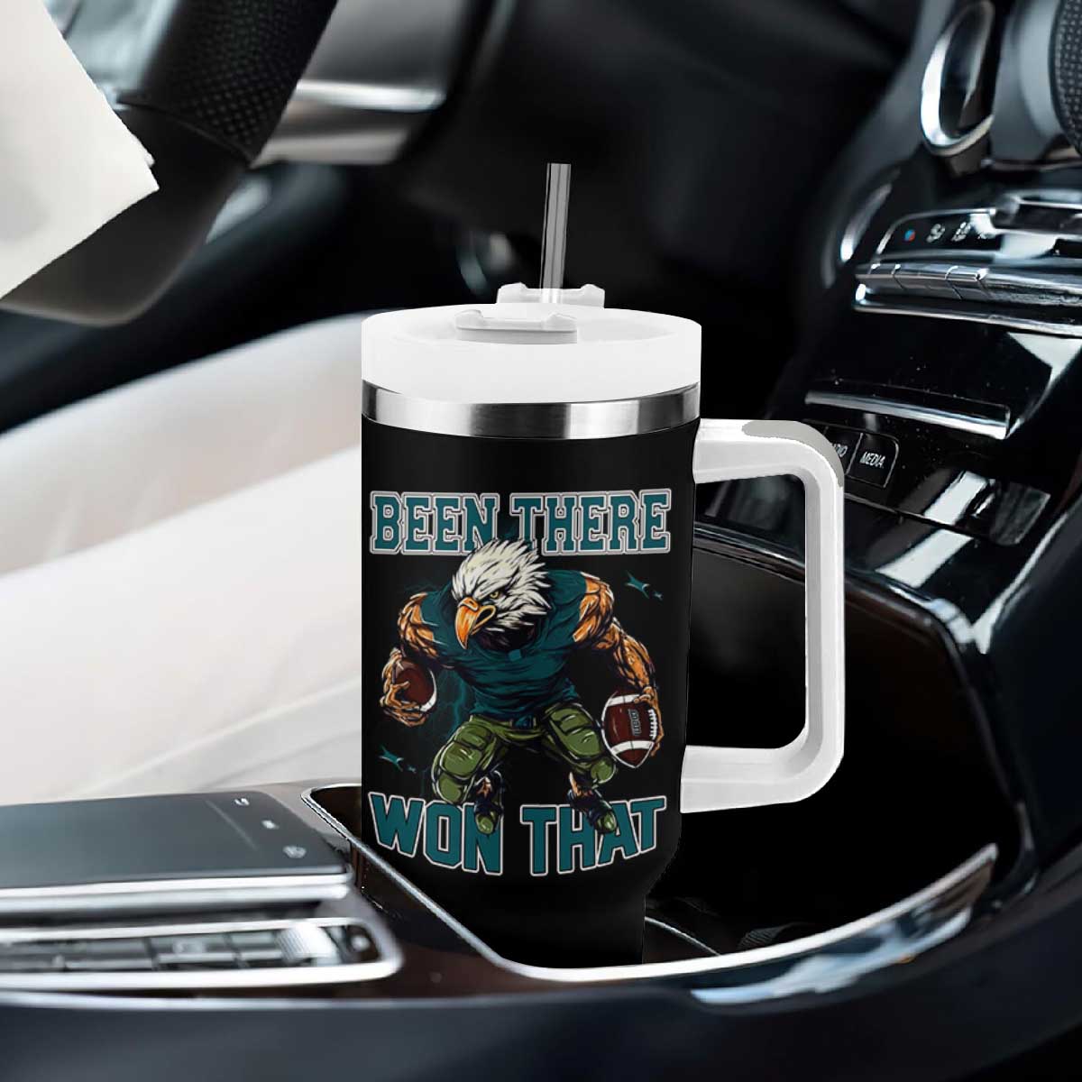 Been There Won That Fierce Football Graphic Tumbler With Handle Game Day Champions Sport Fans TS02 Print Your Wear