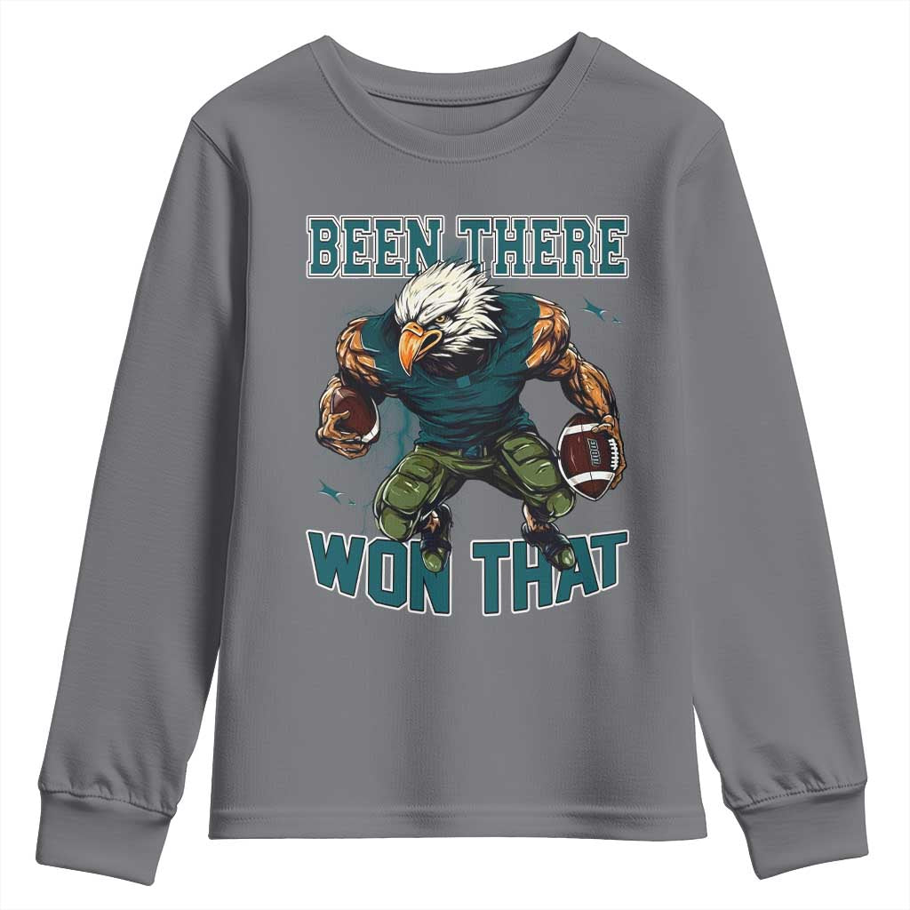 Been There Won That Fierce Football Graphic Youth Sweatshirt Game Day Champions Sport Fans TS02 Charcoal Print Your Wear