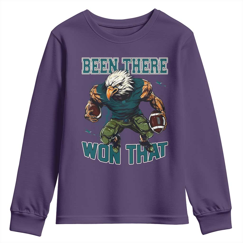 Been There Won That Fierce Football Graphic Youth Sweatshirt Game Day Champions Sport Fans TS02 Purple Print Your Wear