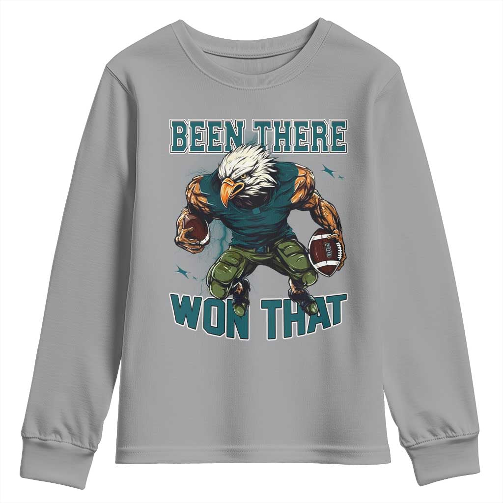Been There Won That Fierce Football Graphic Youth Sweatshirt Game Day Champions Sport Fans TS02 Sport Gray Print Your Wear