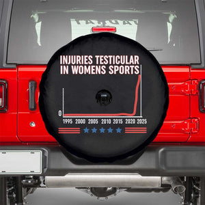 Testicular Injuries in Womens Sports Satirical Graphic Spare Tire Cover Dark Humor with Controversial Commentary TS02 Black Print Your Wear