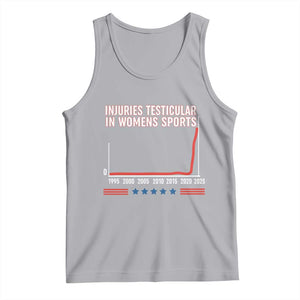 Testicular Injuries in Womens Sports Satirical Graphic Tank Top Dark Humor with Controversial Commentary TS02 Athletic Heather Print Your Wear
