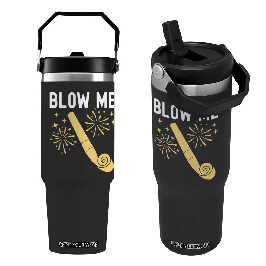 Funny Offensive Blow Me Flip Straw Tumbler Adult Humor Party Celebration TS02 One Size: 30 oz Black Print Your Wear