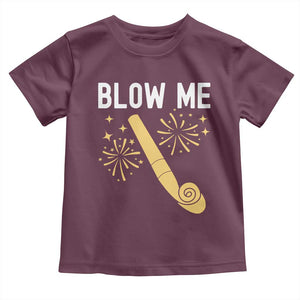Funny Offensive Blow Me Toddler T Shirt Adult Humor Party Celebration TS02 Maroon Print Your Wear
