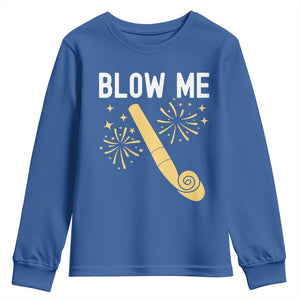 Funny Offensive Blow Me Youth Sweatshirt Adult Humor Party Celebration TS02 Royal Blue Print Your Wear