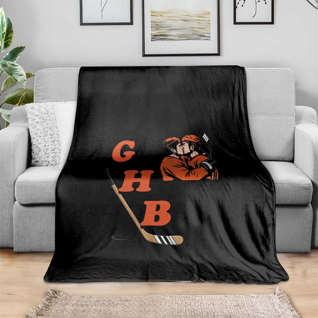 Yeah I Like GHB Gay Hockey Boys Throw Blanket LGBTQ Pride Hockey Fan TS02 Print Your Wear