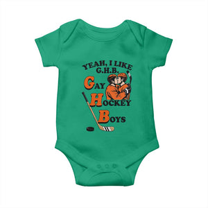 Yeah I Like GHB Gay Hockey Boys Baby Onesie LGBTQ Pride Hockey Fan TS02 Irish Green Print Your Wear