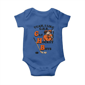 Yeah I Like GHB Gay Hockey Boys Baby Onesie LGBTQ Pride Hockey Fan TS02 Royal Blue Print Your Wear