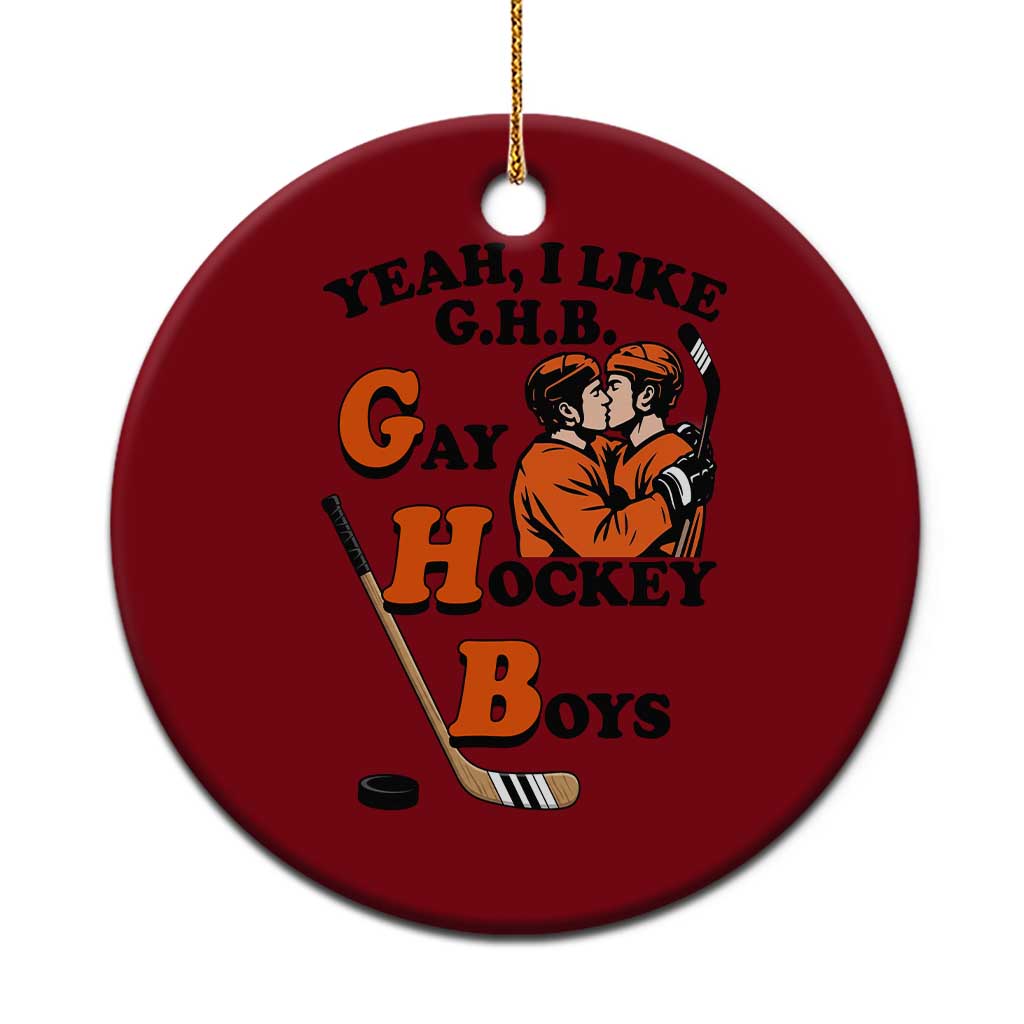 Yeah I Like GHB Gay Hockey Boys Ceramic Ornament LGBTQ Pride Hockey Fan TS02 1pc Red Print Your Wear