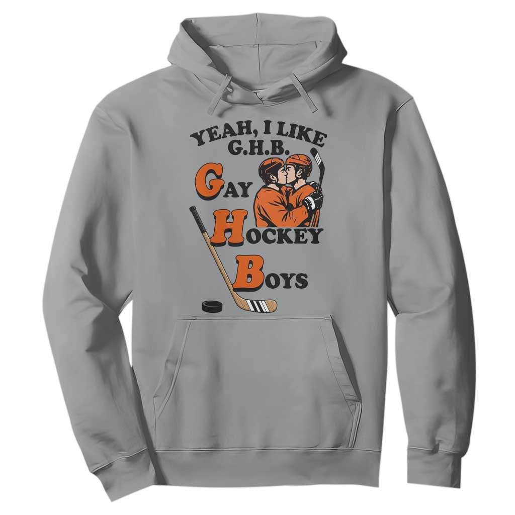 Yeah I Like GHB Gay Hockey Boys Hoodie LGBTQ Pride Hockey Fan TS02 Sport Gray Print Your Wear