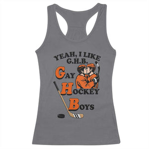 Yeah I Like GHB Gay Hockey Boys Racerback Tank Top LGBTQ Pride Hockey Fan TS02 Charcoal Print Your Wear