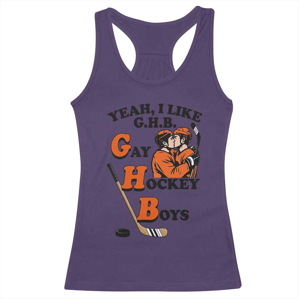 Yeah I Like GHB Gay Hockey Boys Racerback Tank Top LGBTQ Pride Hockey Fan TS02 Purple Print Your Wear