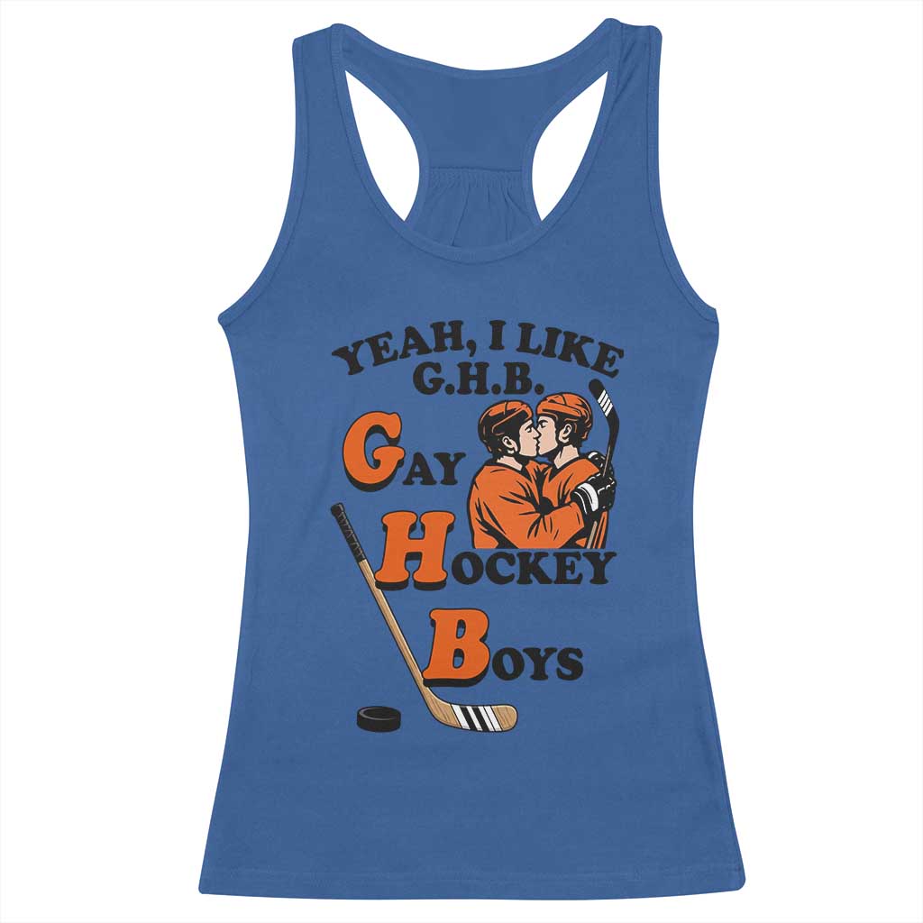 Yeah I Like GHB Gay Hockey Boys Racerback Tank Top LGBTQ Pride Hockey Fan TS02 Royal Blue Print Your Wear