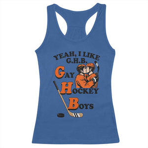 Yeah I Like GHB Gay Hockey Boys Racerback Tank Top LGBTQ Pride Hockey Fan TS02 Royal Blue Print Your Wear