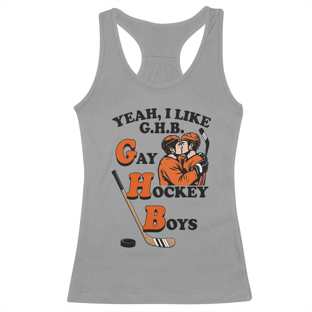 Yeah I Like GHB Gay Hockey Boys Racerback Tank Top LGBTQ Pride Hockey Fan TS02 Sport Gray Print Your Wear