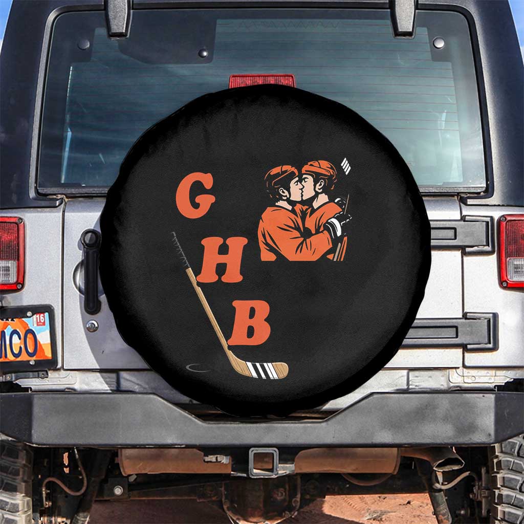 Yeah I Like GHB Gay Hockey Boys Spare Tire Cover LGBTQ Pride Hockey Fan TS02 No hole Black Print Your Wear