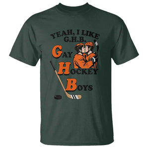 Yeah I Like GHB Gay Hockey Boys T Shirt LGBTQ Pride Hockey Fan TS02 Dark Forest Green Print Your Wear