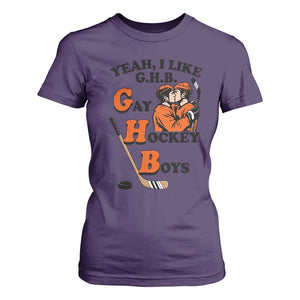 Yeah I Like GHB Gay Hockey Boys T Shirt For Women LGBTQ Pride Hockey Fan TS02 Purple Print Your Wear