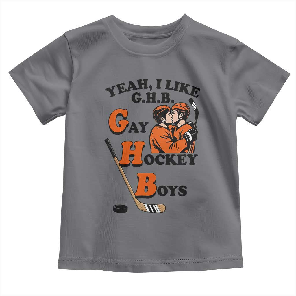 Yeah I Like GHB Gay Hockey Boys Toddler T Shirt LGBTQ Pride Hockey Fan TS02 Charcoal Print Your Wear