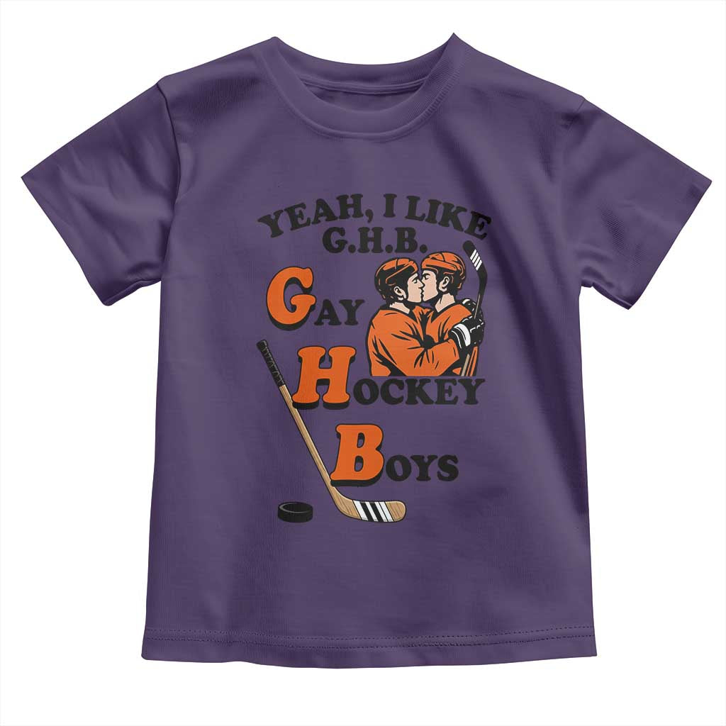 Yeah I Like GHB Gay Hockey Boys Toddler T Shirt LGBTQ Pride Hockey Fan TS02 Purple Print Your Wear