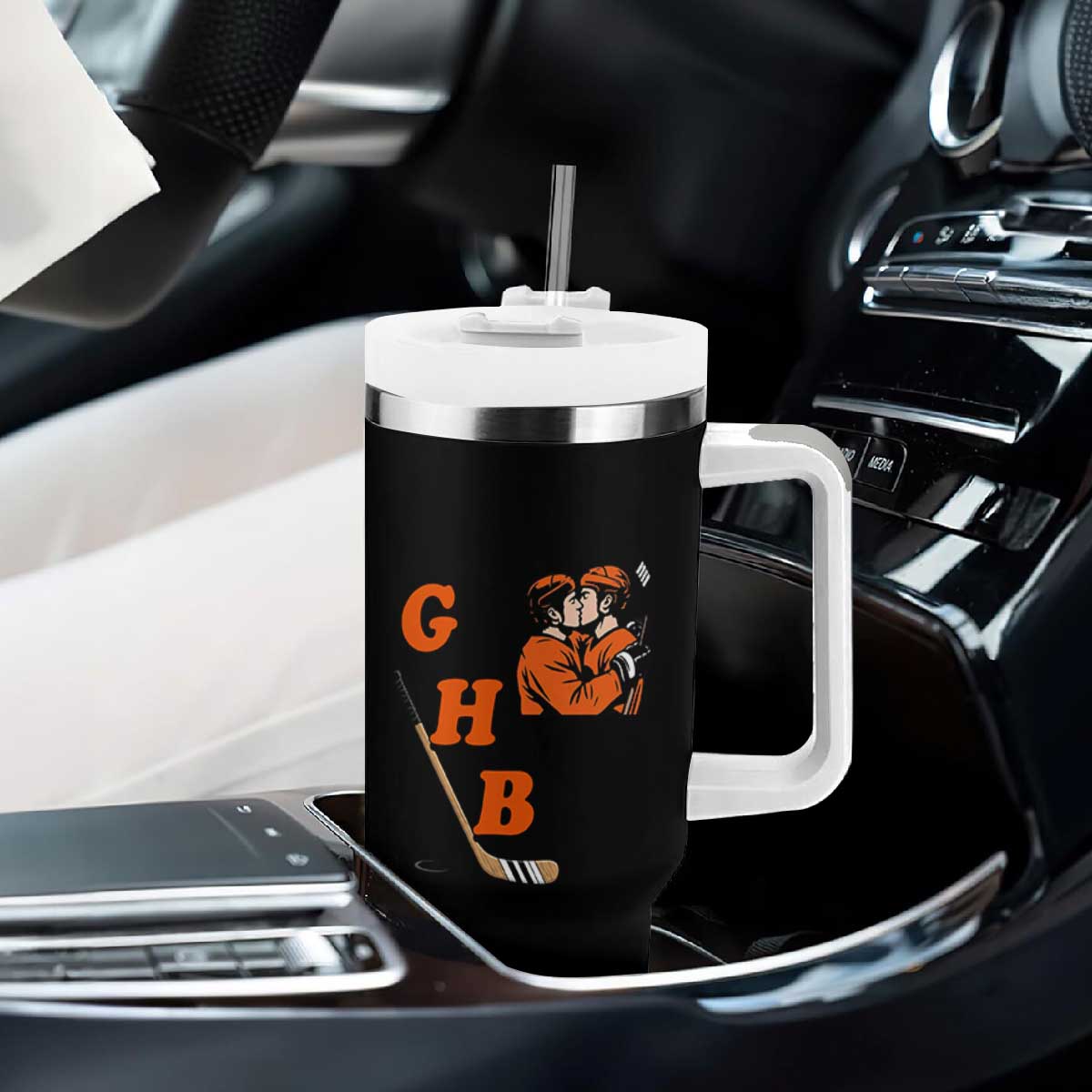 Yeah I Like GHB Gay Hockey Boys Tumbler With Handle LGBTQ Pride Hockey Fan TS02 Print Your Wear