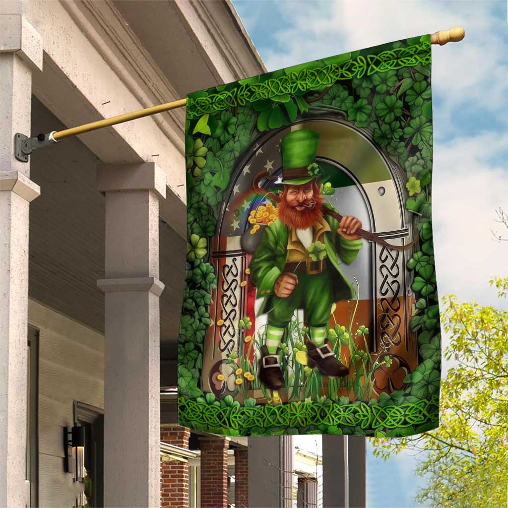 Happy St Patrick's Day Leprechaun Garden Flag American Irish Flag TS02 Print Your Wear