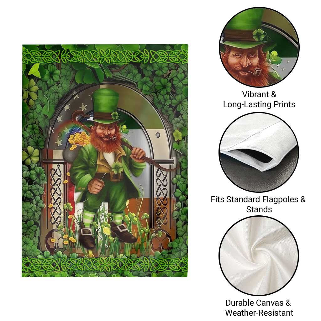 Happy St Patrick's Day Leprechaun Garden Flag American Irish Flag TS02 Print Your Wear