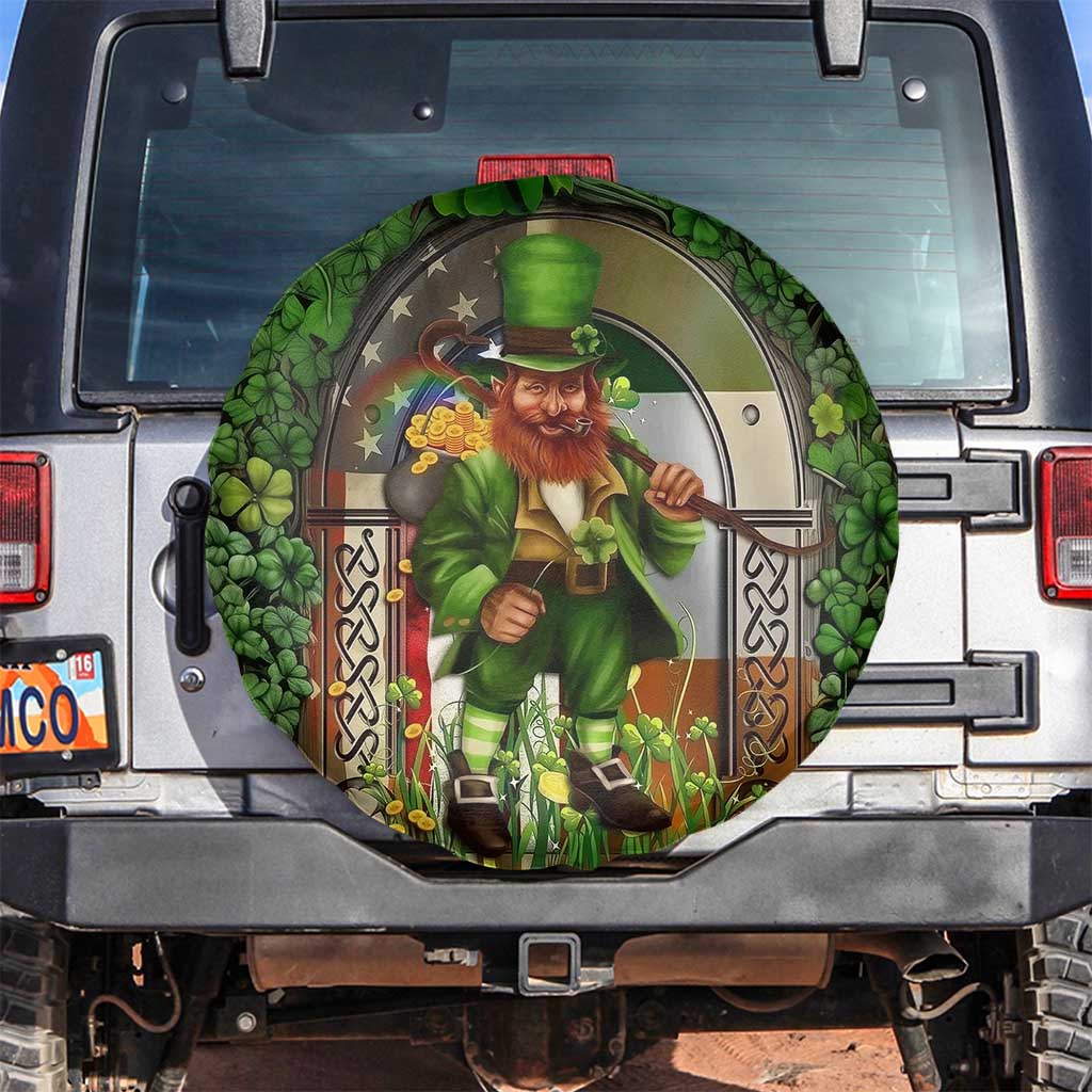 Happy St Patrick's Day Leprechaun Spare Tire Cover American Irish Flag TS02 No hole Irish Green Print Your Wear