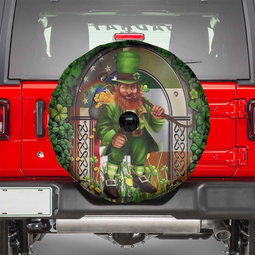 Happy St Patrick's Day Leprechaun Spare Tire Cover American Irish Flag TS02 Irish Green Print Your Wear