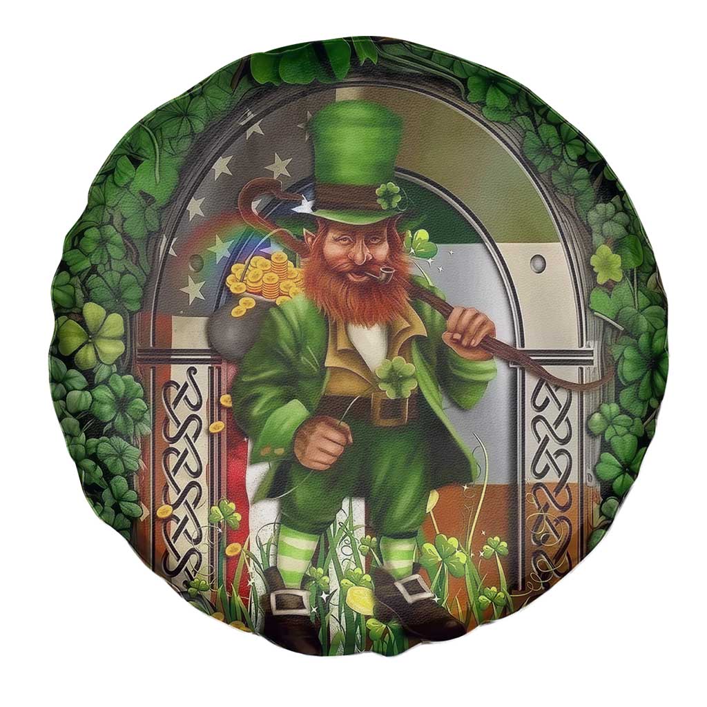 Happy St Patrick's Day Leprechaun Spare Tire Cover American Irish Flag TS02 Print Your Wear