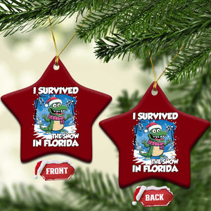 I Survived The Snow In Florida Ceramic Ornament Funny Crocodile TS02 Print Your Wear